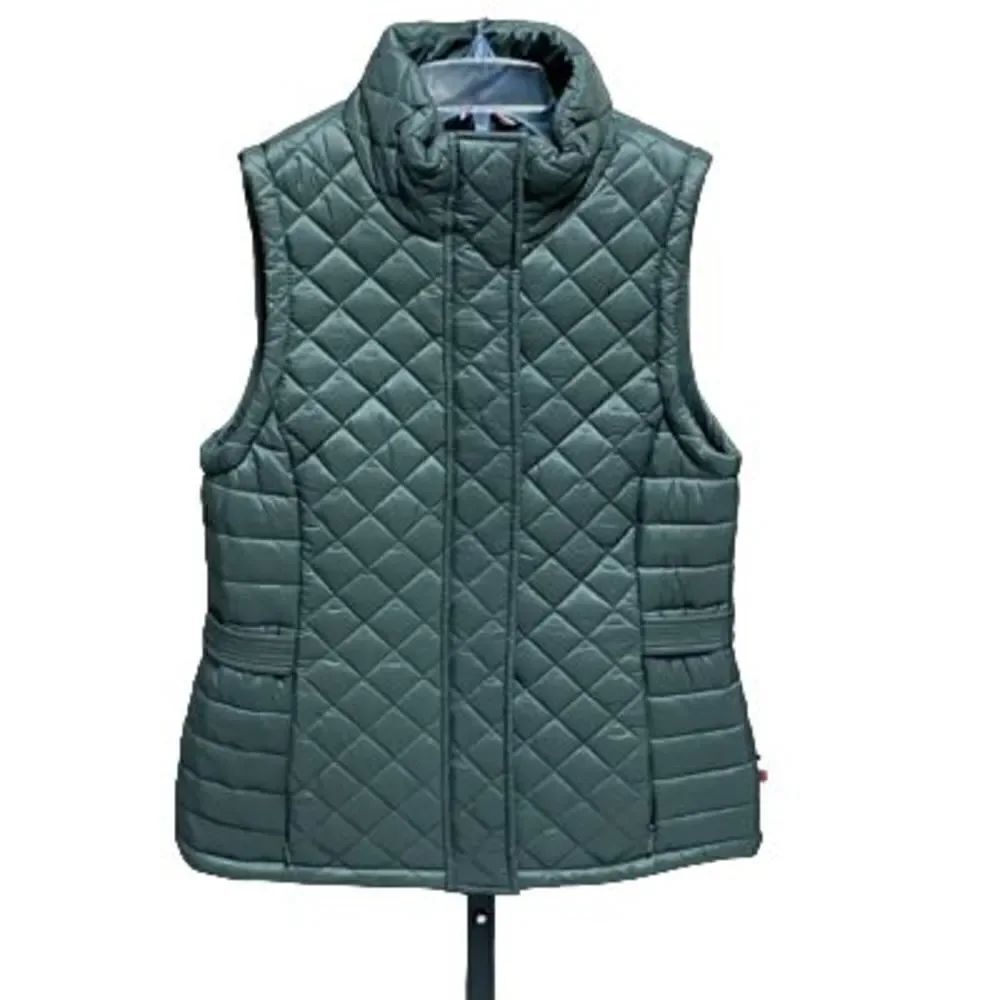 Tommy Hilfiger Olive Green Quilted Puffer Vest Size Small NEW